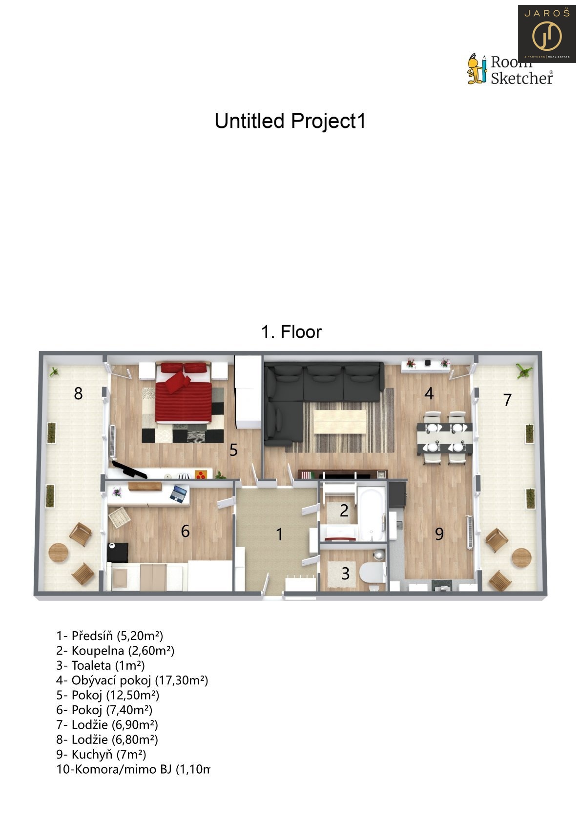 Floorplan letterhead - Untitled Project1 - 1. Floor - 3D Floor Plan