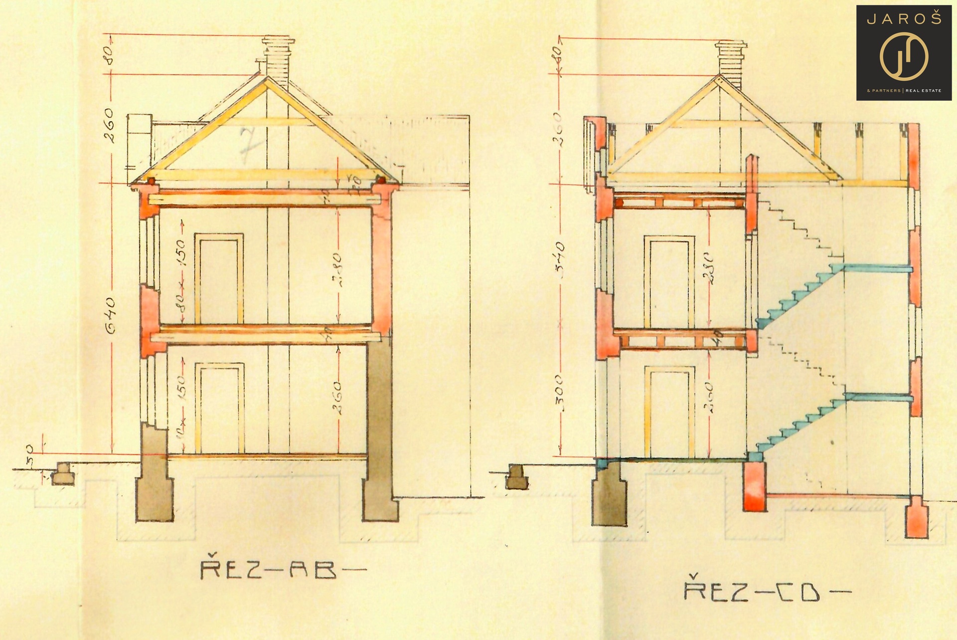 RD Peruc plán řezy