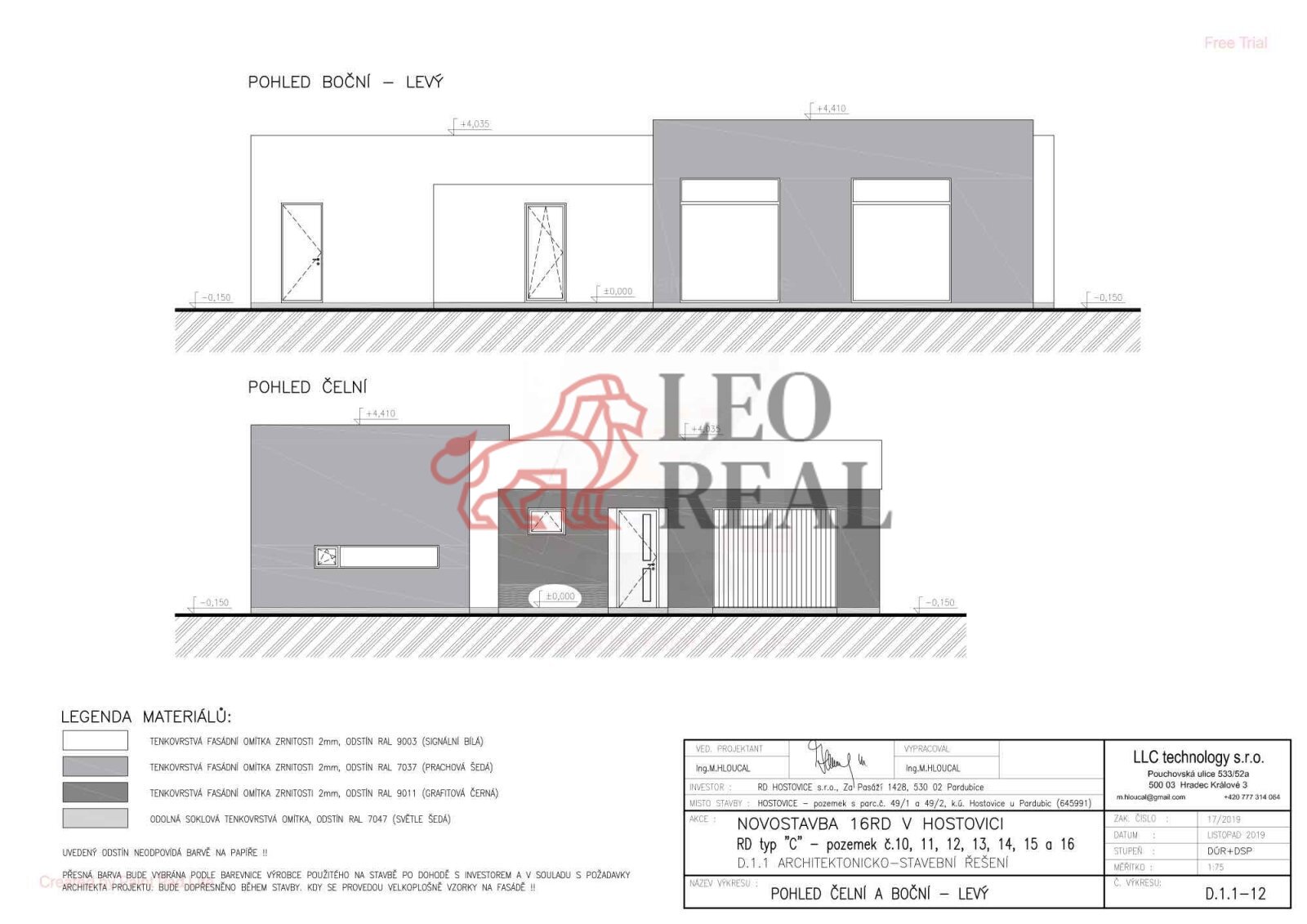 RD Hostovice_Stavba_C_12_Pohled c_elni_ a boc_ni_ 