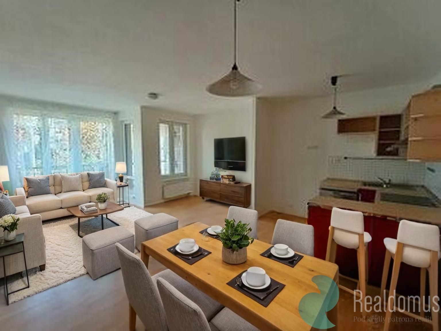 Obývací pokoj+kk Vizualizace