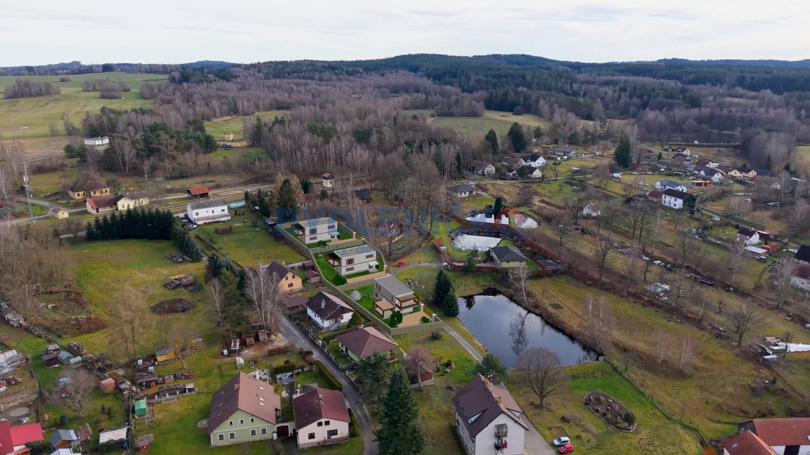 Prodej stavebního pozemku 900m2, Lomy u Člunku, Če