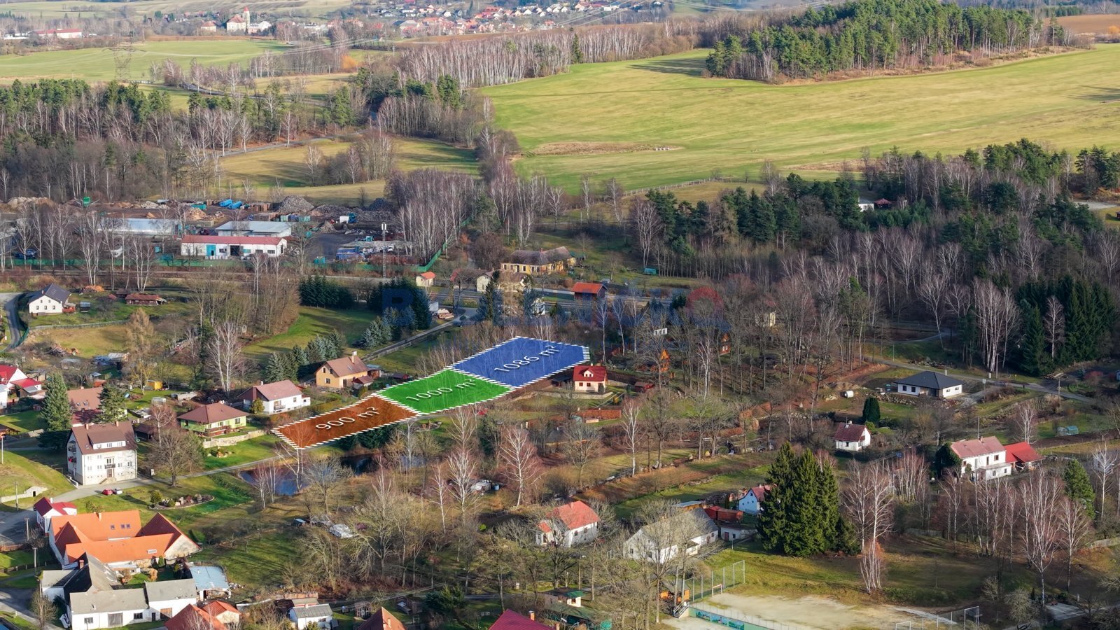 Prodej stavebního pozemku 900m2, Lomy u Člunku, Česká Kanada, JH