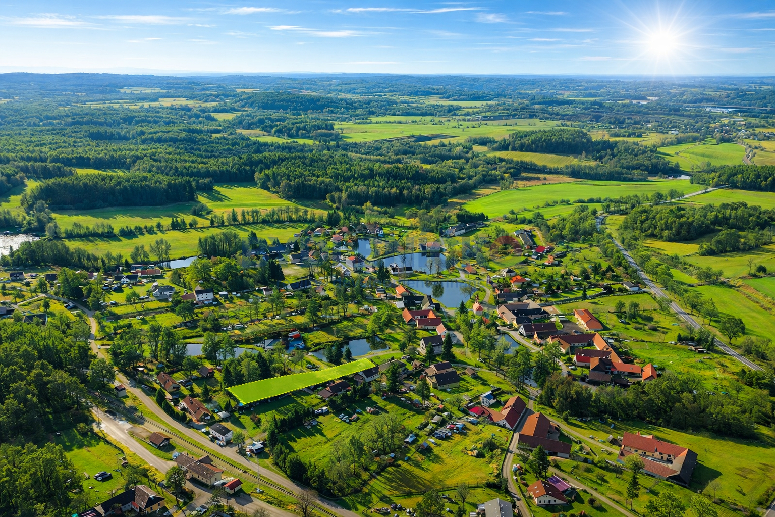 Prodej stavebního pozemku 933m2, Lomy u Člunku, Če