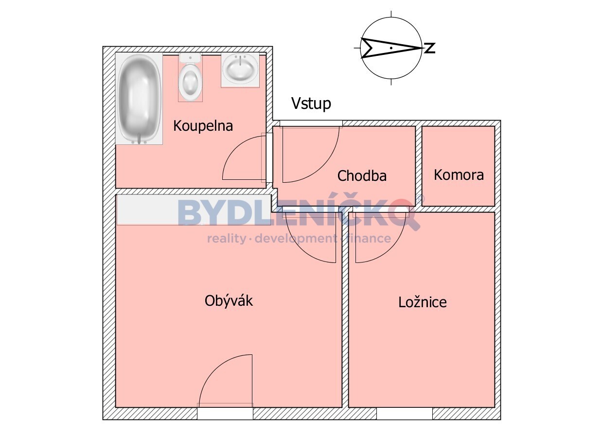 Pronájem bytu 1+1, 35 m2 s balkonem a parkováním,