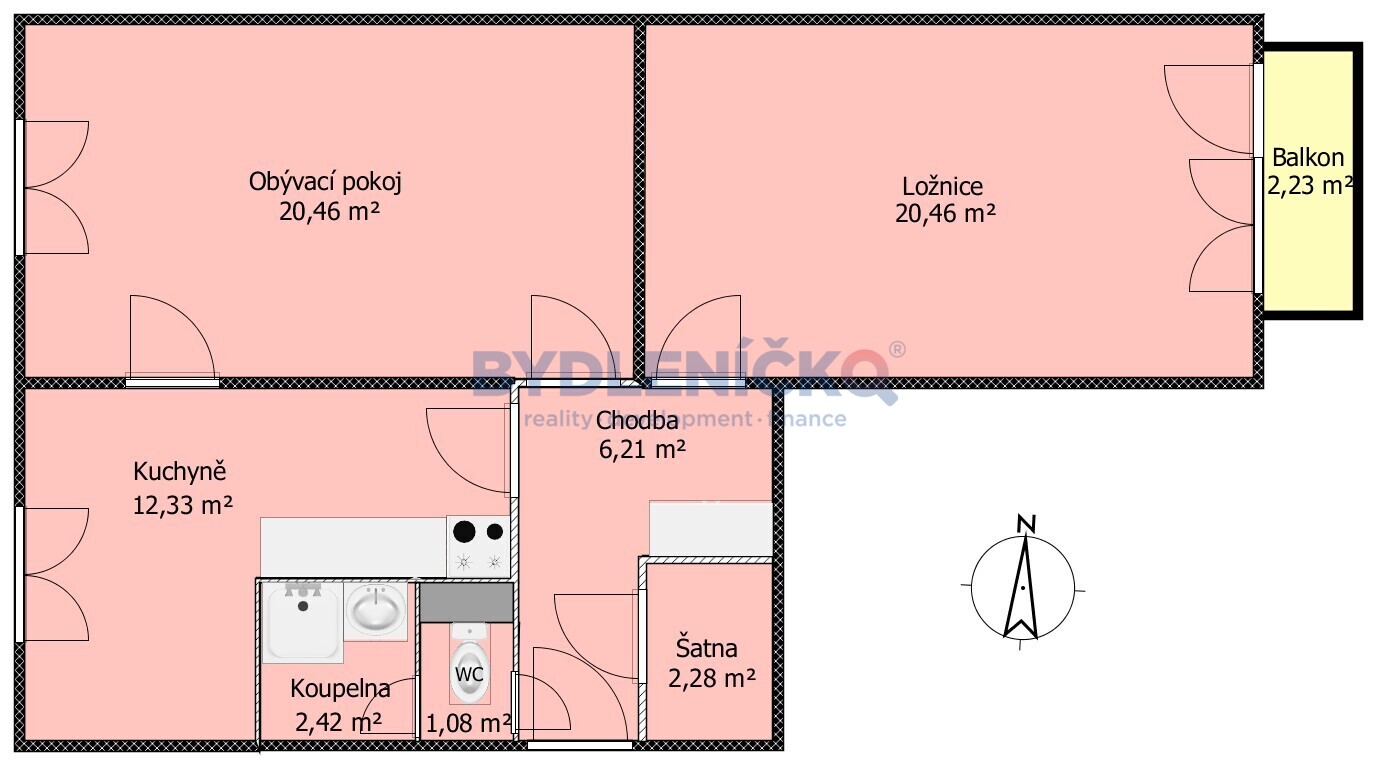 Pronájem bytu 2+1, 67 m2, v klidné lokalitě Českýc