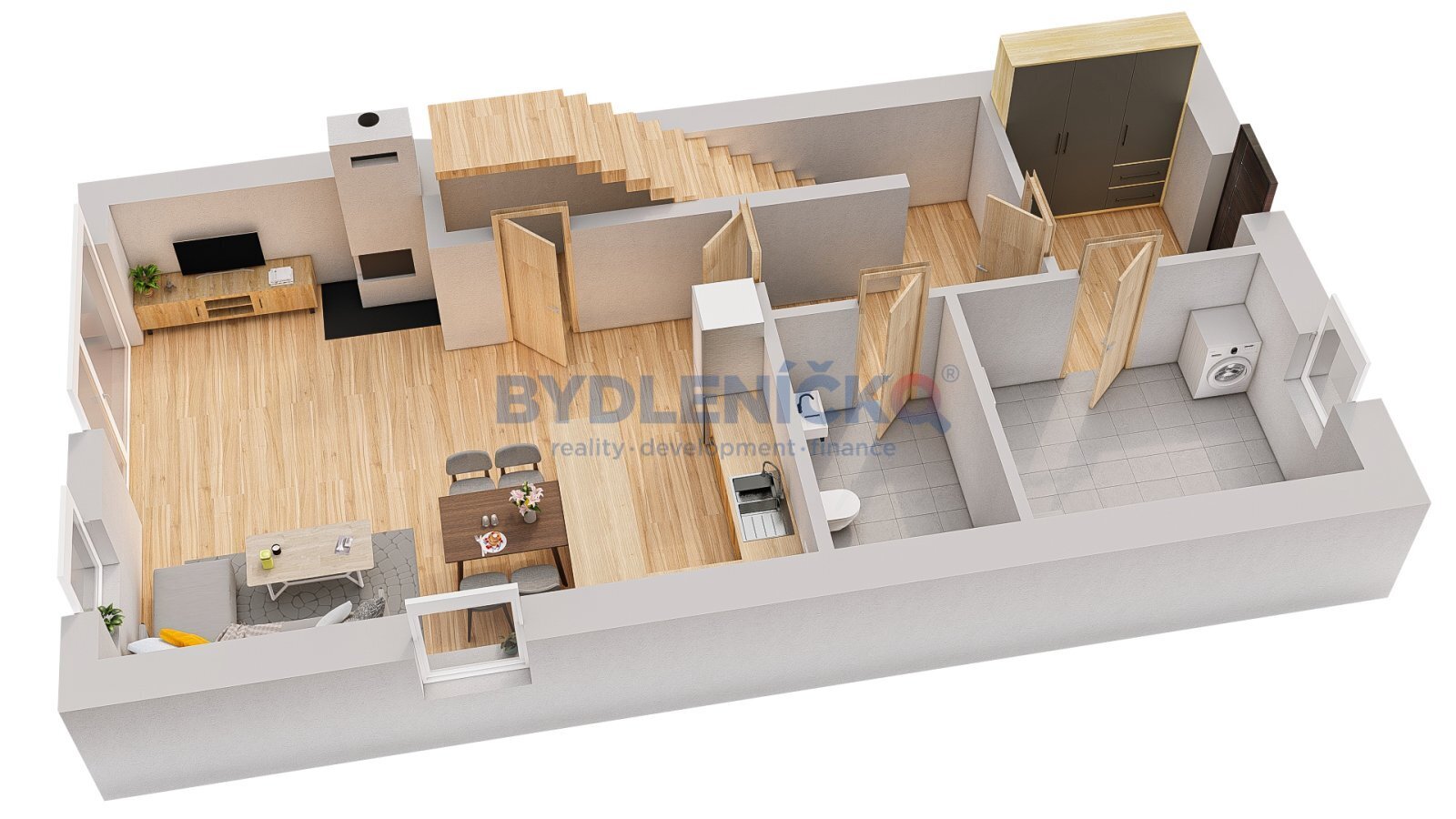 Prodej rodinného řadového domu 5+kk, 116 m2, Olešn