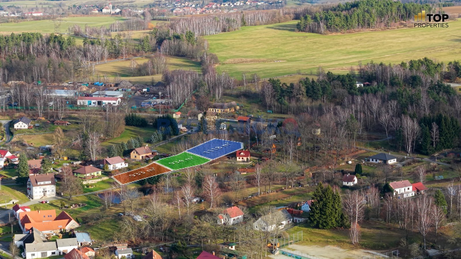 Prodej stavebního pozemku 900m2, Lomy u Člunku, Če