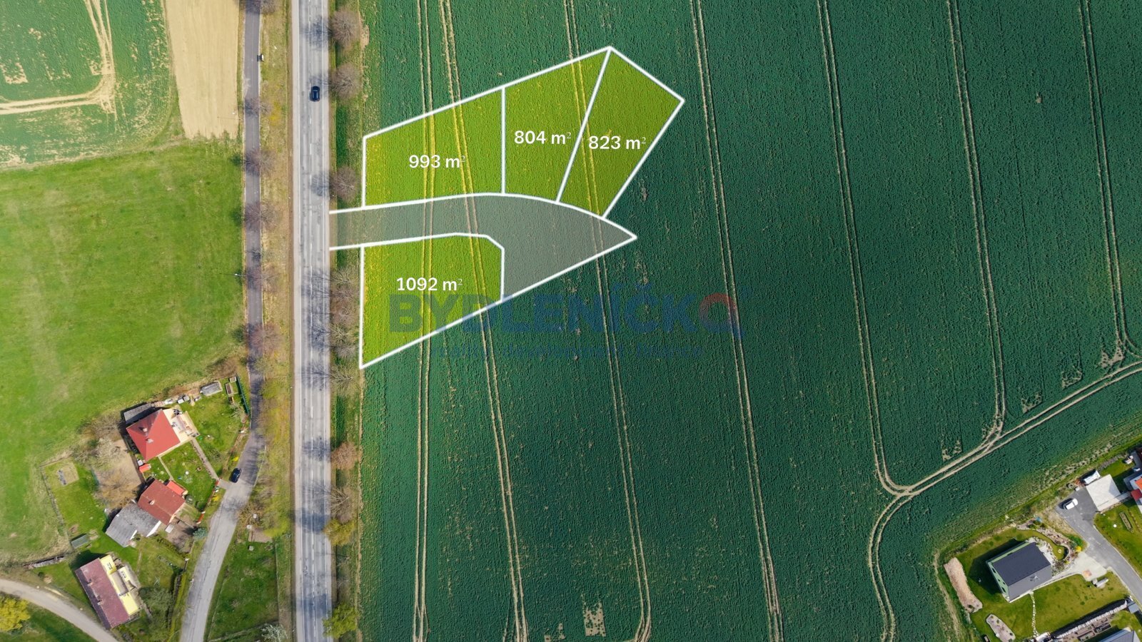 Prodej stavebních pozemků v obci Chotýčany, okres České Budějovice.