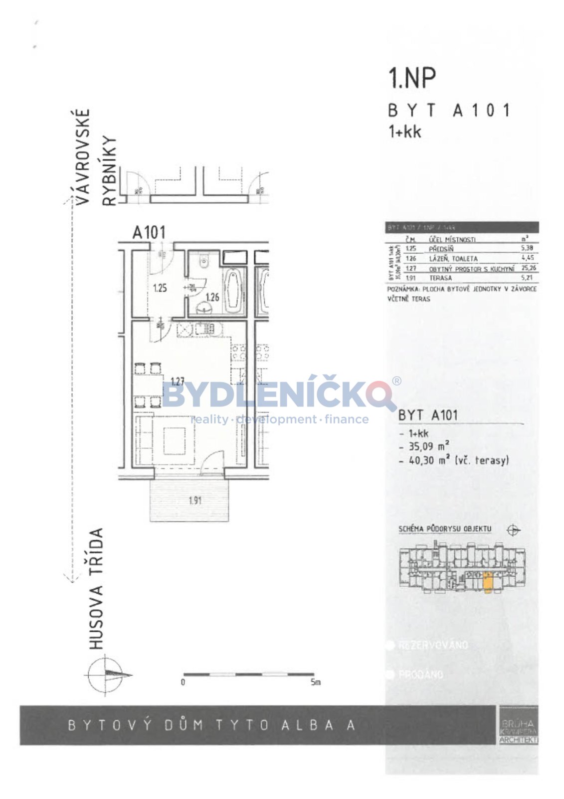 Prodej byt 1+kk u Vrbenských rybníků, 37 m2, předzahrádka 34 m2, Husova třída, České Budějovice