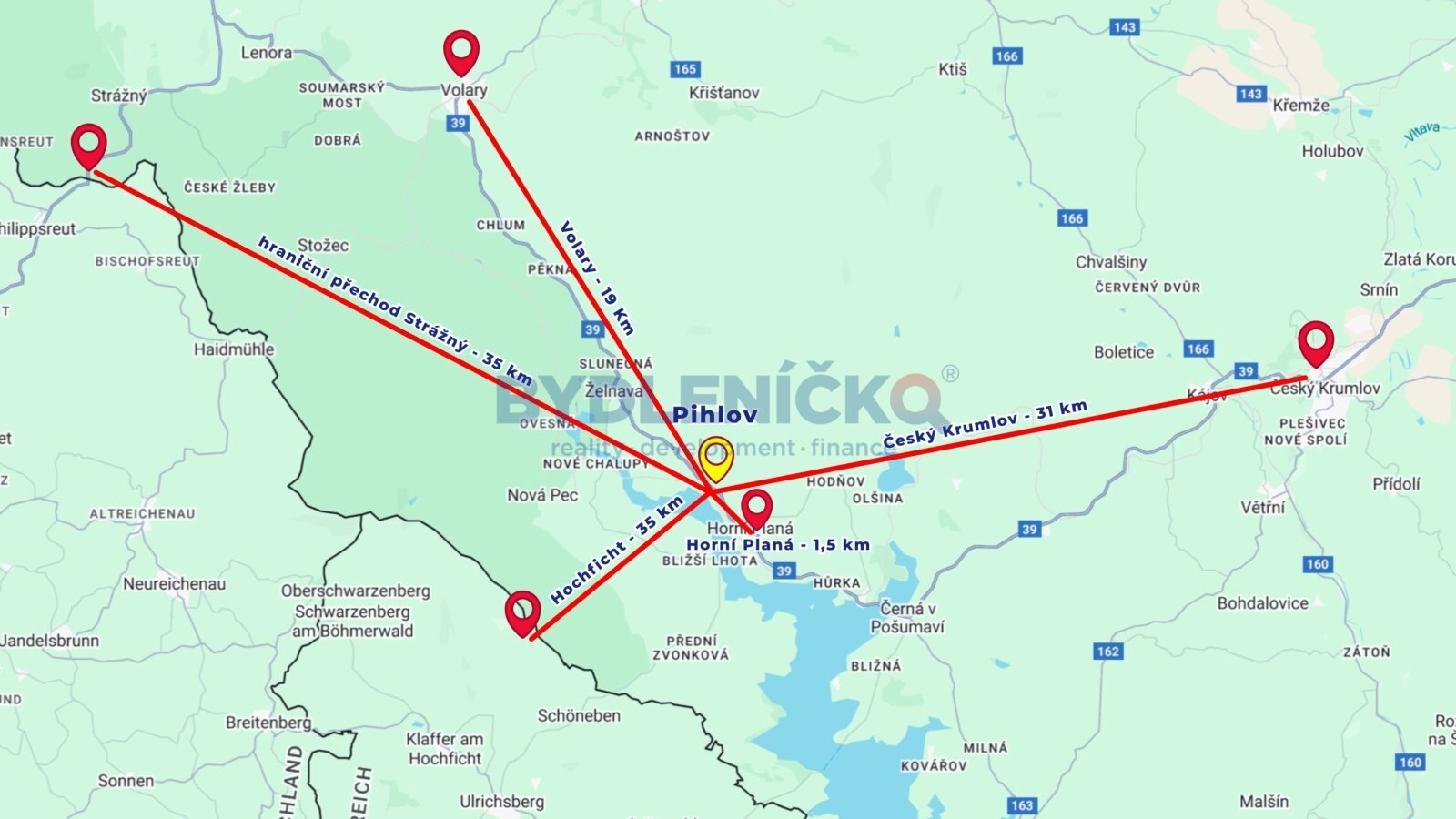 Prodej komerčního pozemku s krásným výhledem u jez