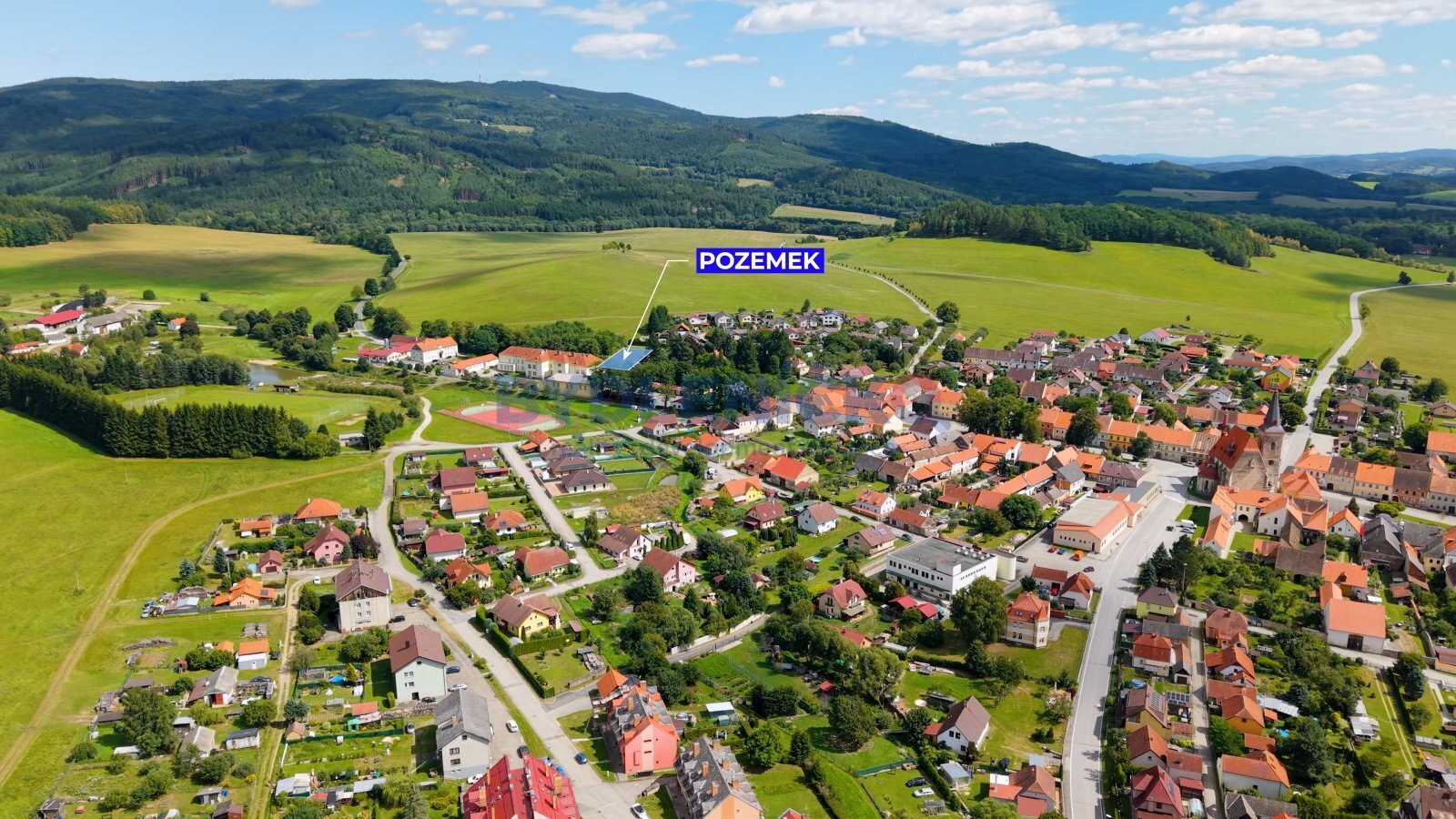Prodej stavebního pozemku 1.036 m² – Chvalšin