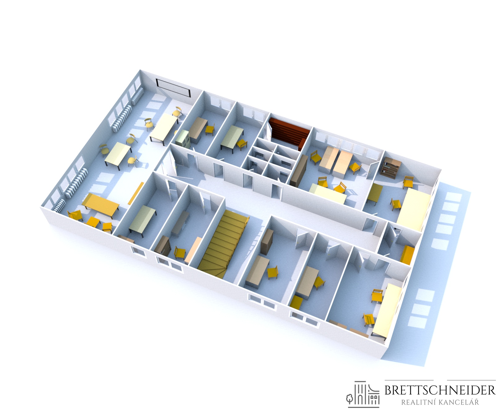 Půdorys 1 - kancelářské a nebytové prostory (Ostra