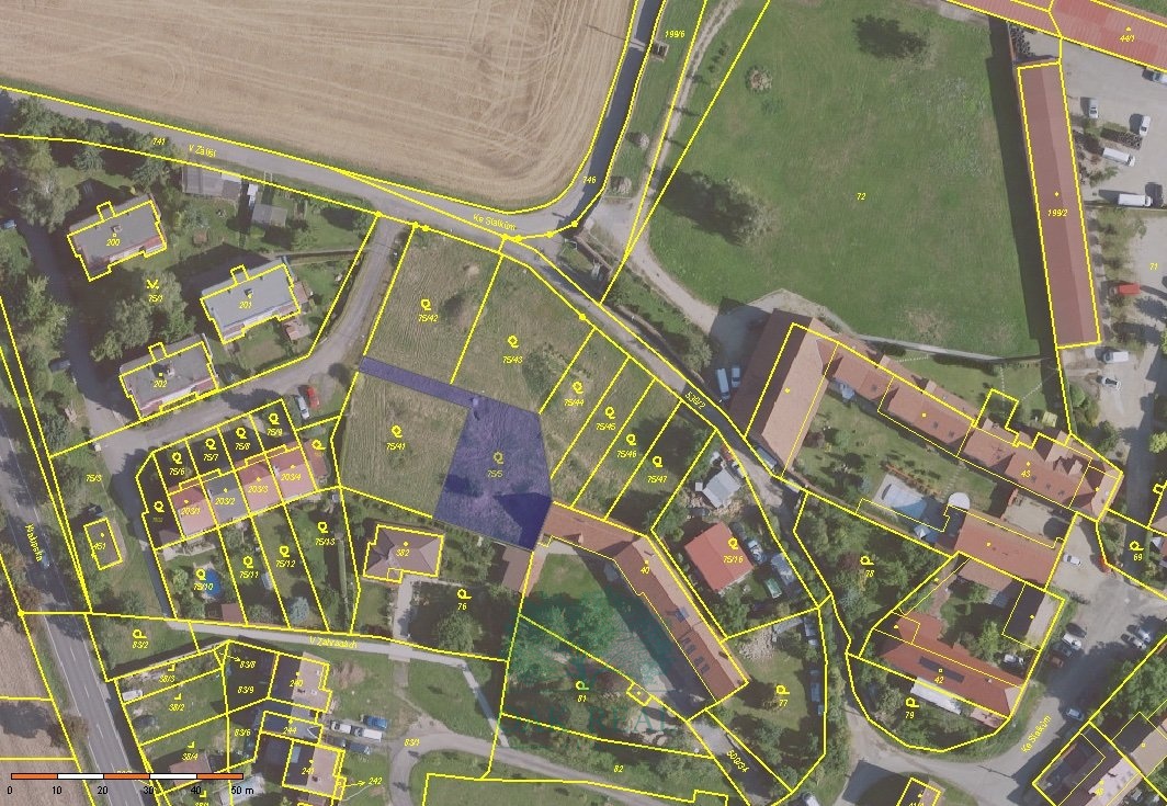 SAT mapa pozemku z CUZK