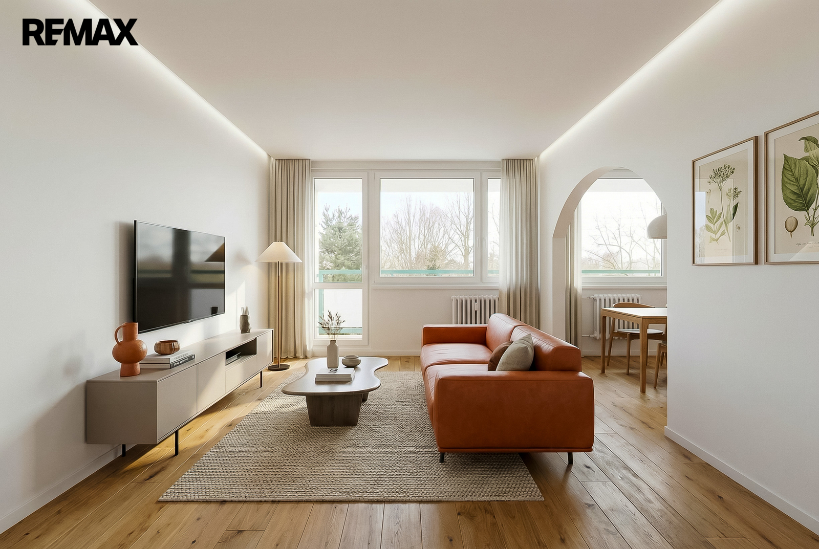 Vizualizace obývacího pokoje