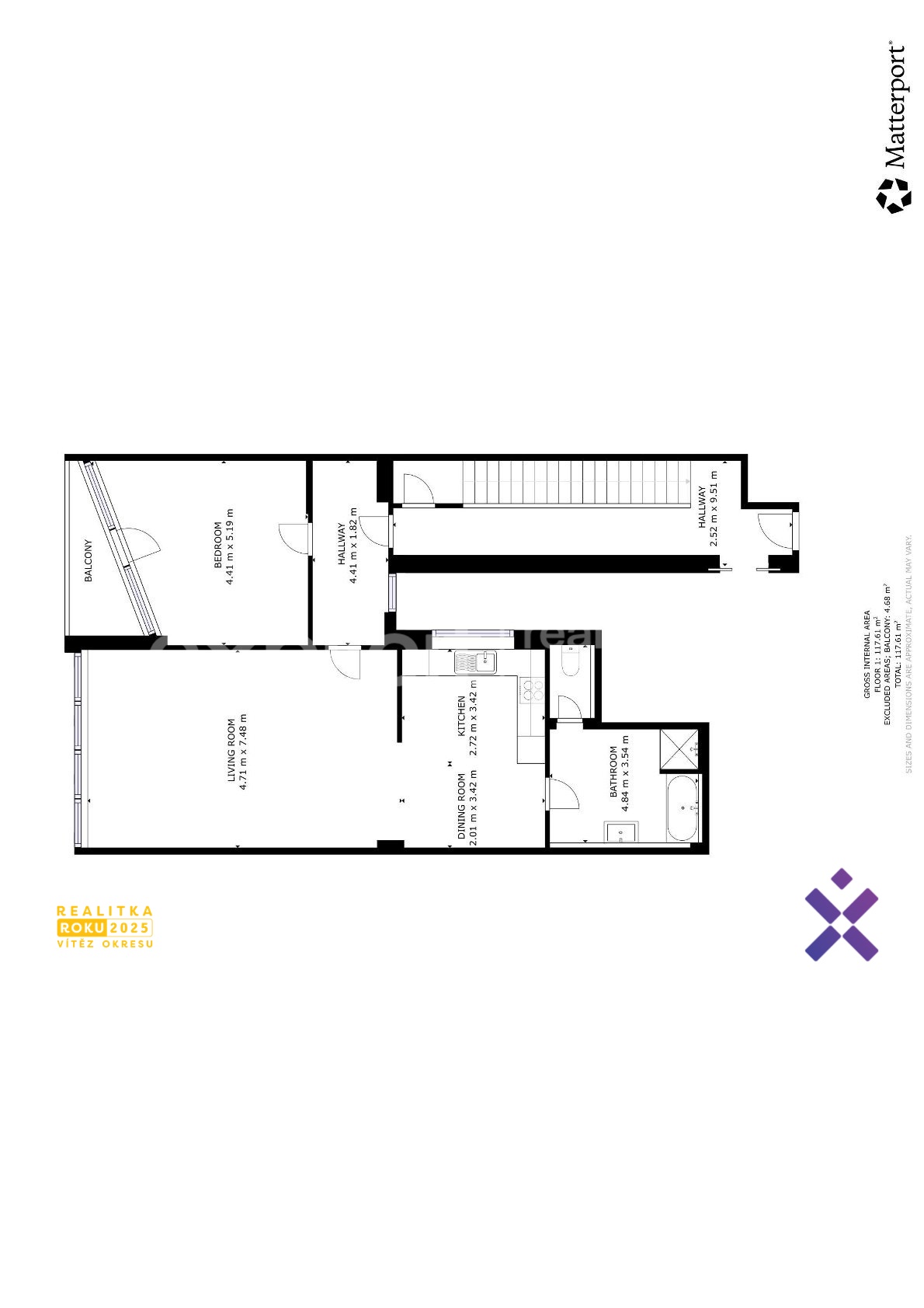 půdorys 2+kk Lešetín