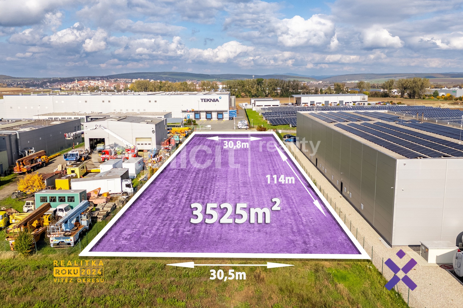 Prodej komerčního pozemku 3 525 m², Nivnice-H