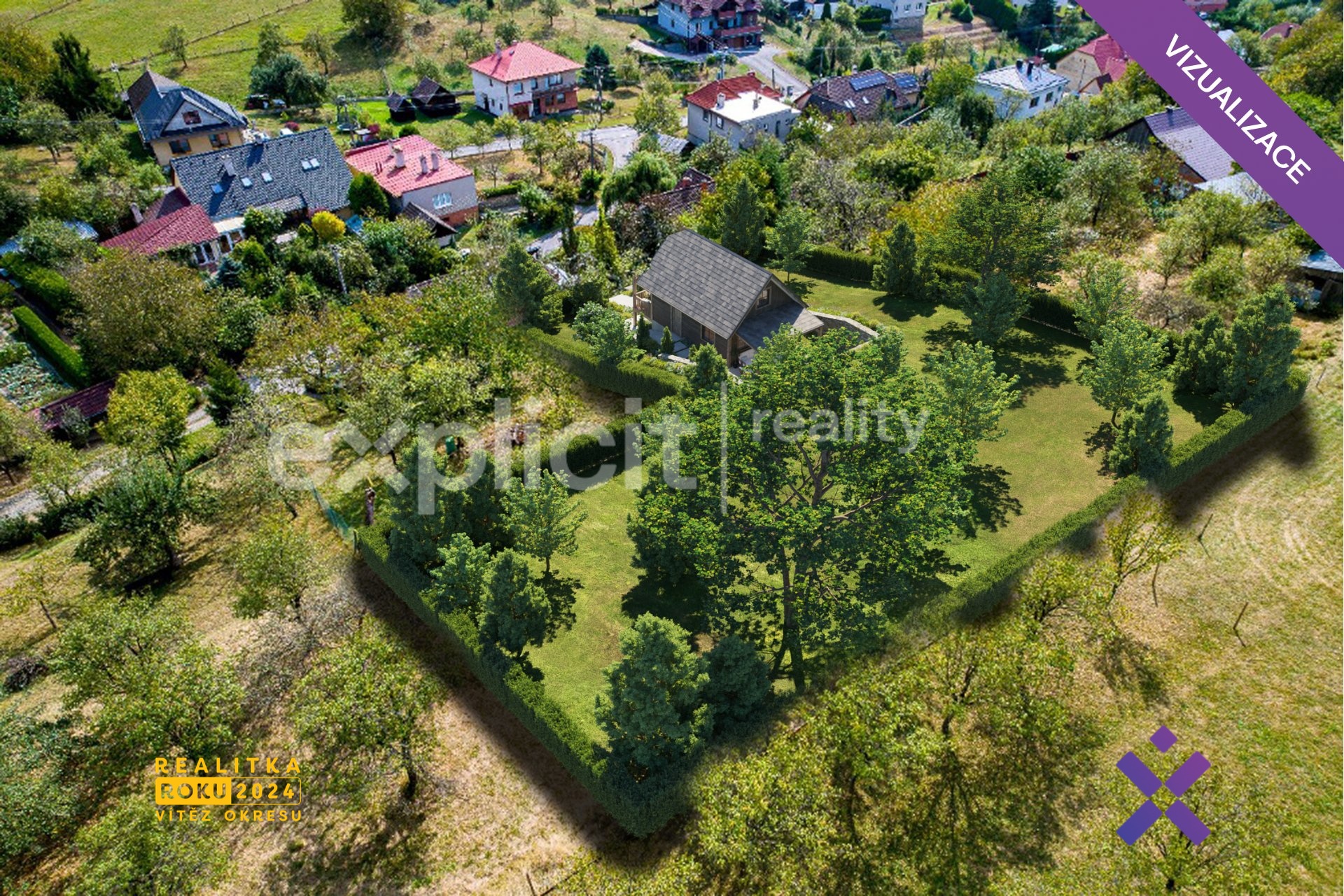 Prodej pozemku, Fryšták - Vítová 1 075 m²