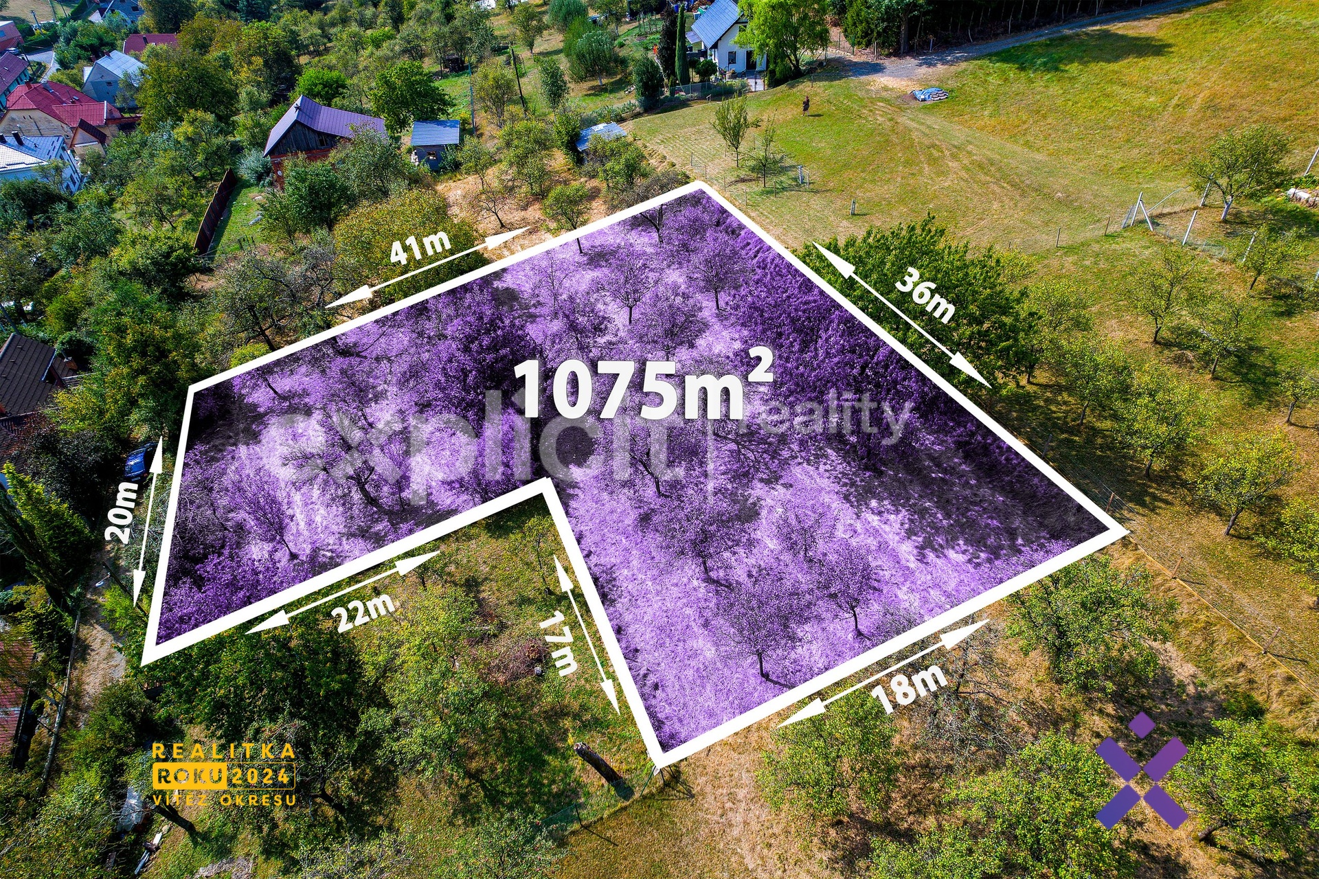 Prodej pozemku, Fryšták - Vítová 1 075 m²