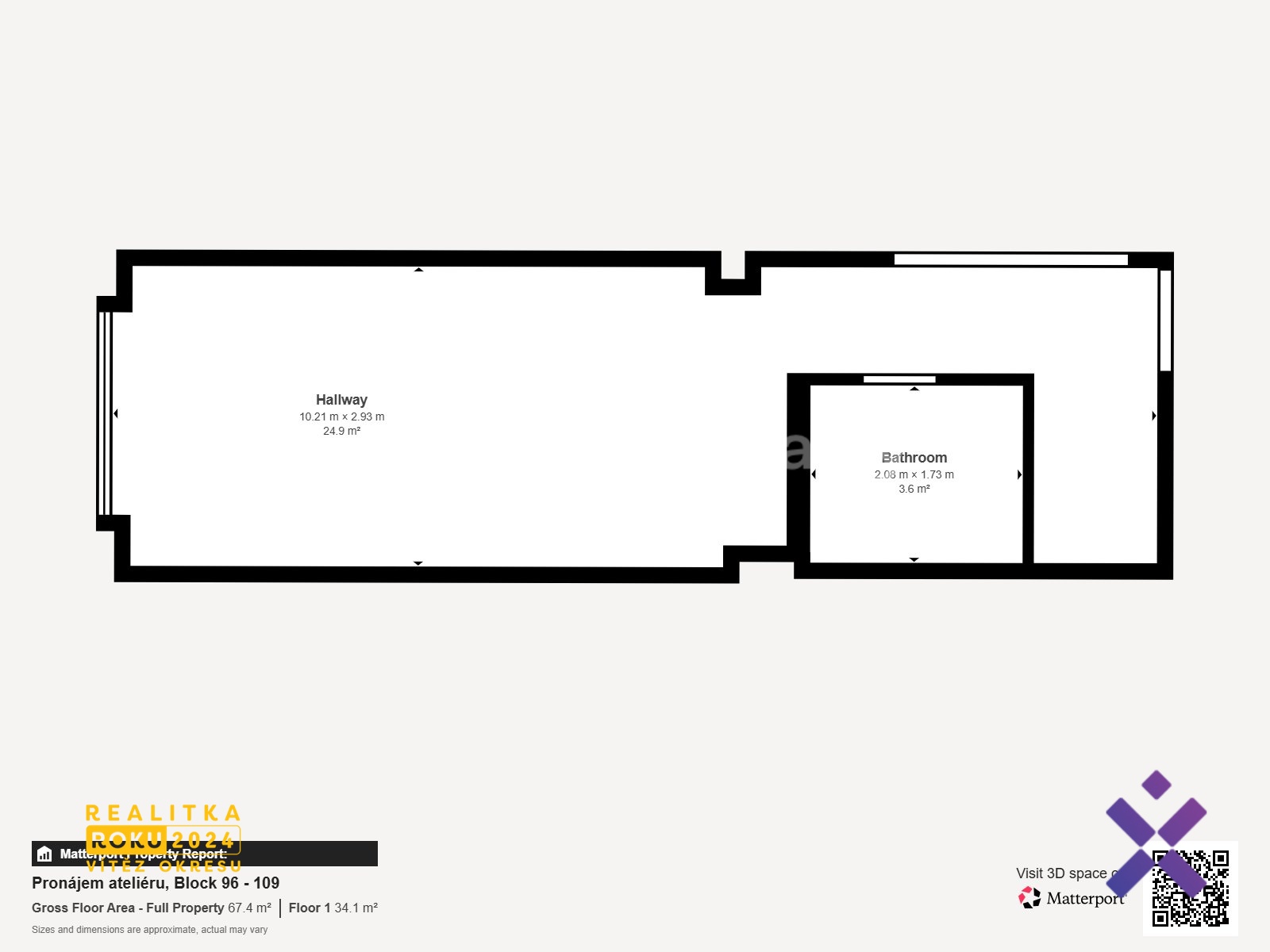 Pronájem ateliéru 1+kk, 45 m² - Zlín (Loft)
