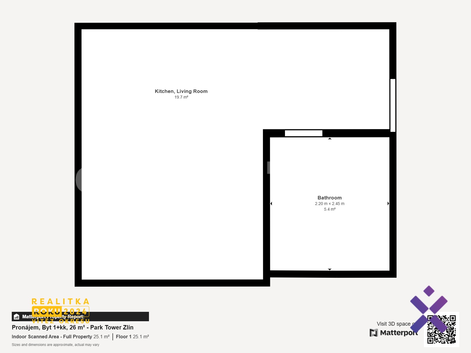Pron jem Byt 1 kk 26 m - Park Tower Zl n - Floor 1