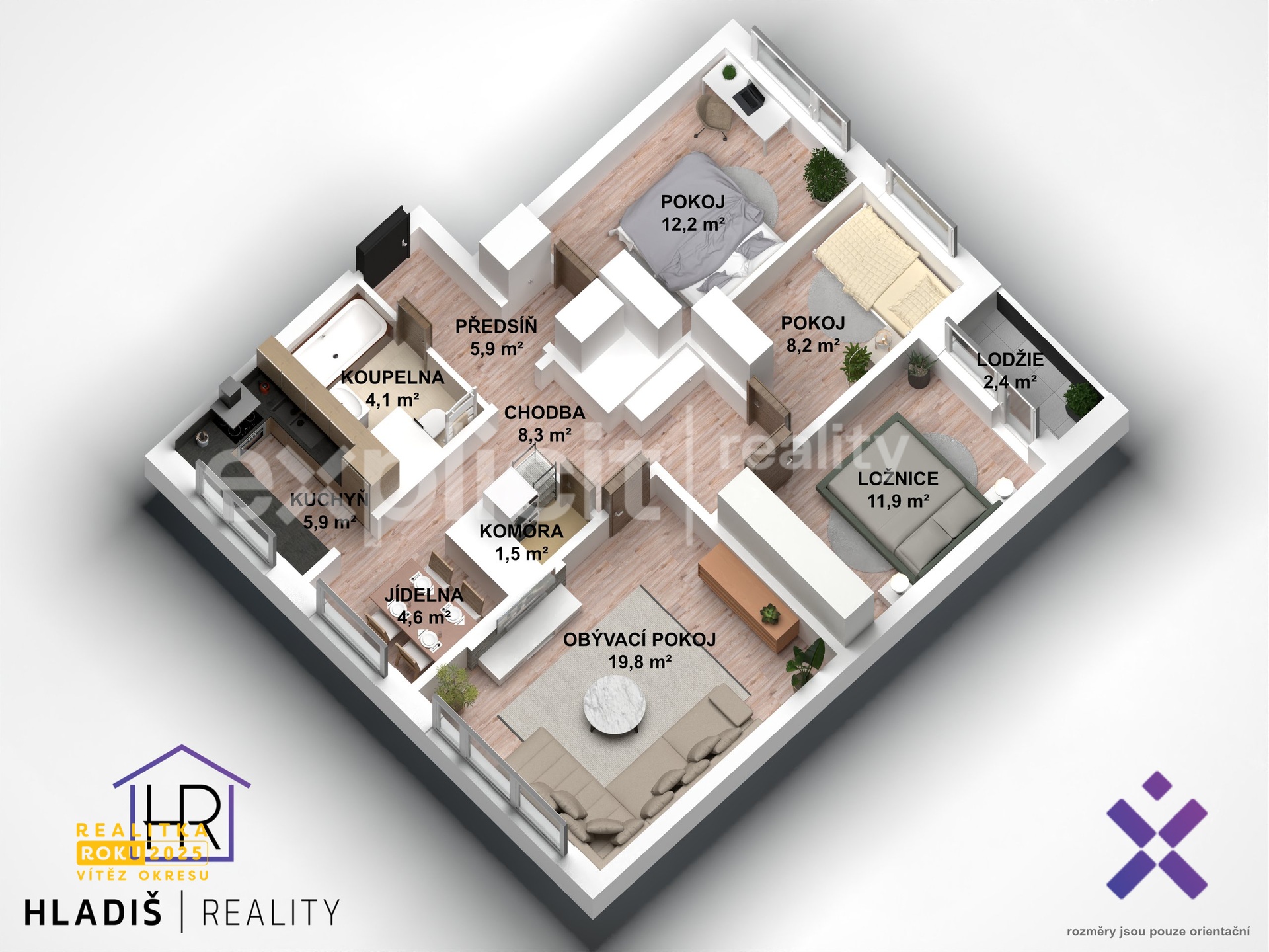 Filip Hladiš-realitní makléř, Prodej bytu 4+1 100 m&sup2;, Uherské Hradiště - Mařatice
