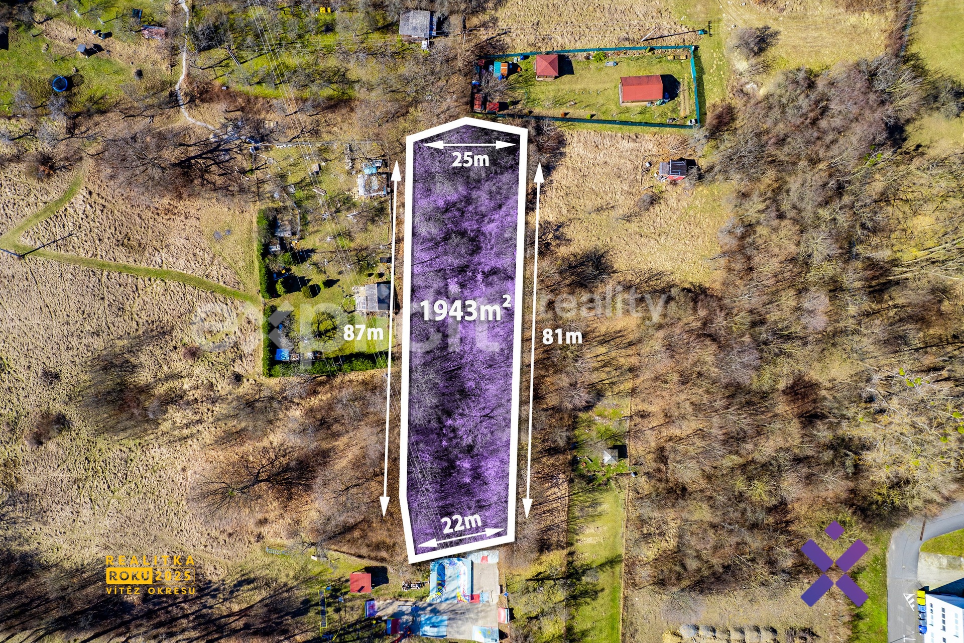 Prodej pozemku 1 943 m&sup2;, Bojkovice