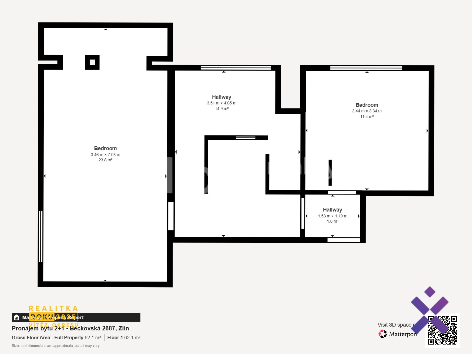 Pronájem bytu 2+1 62 m&sup2; - Beckovská, Zlín