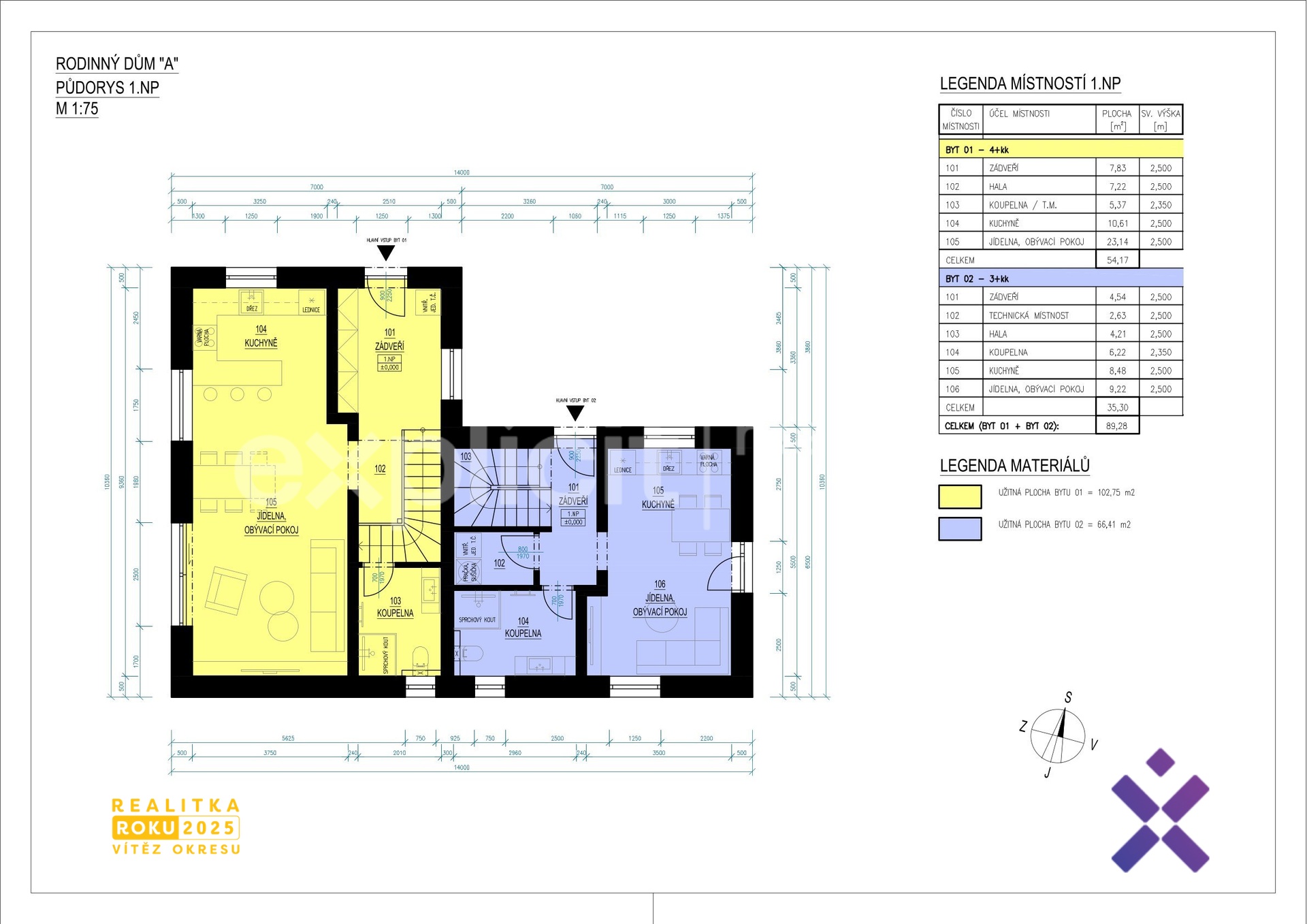 Filip Hladiš realitní makléř - Prodej mezonetového bytu v projektu 4+kk 103 m&sup2;, pozemek 323 m&sup2; - Bys