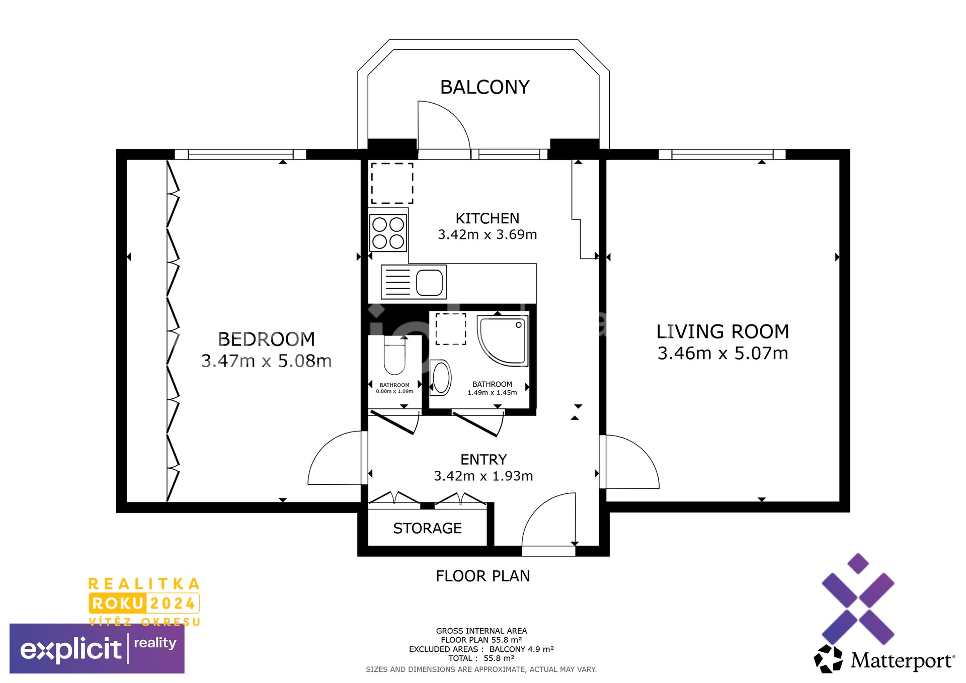 Pronájem bytu 2+1 56 m², Uherský Brod