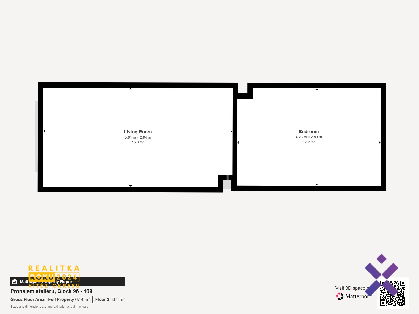 Pronájem ateliéru 1+kk, 45 m² - Zlín (Loft)
