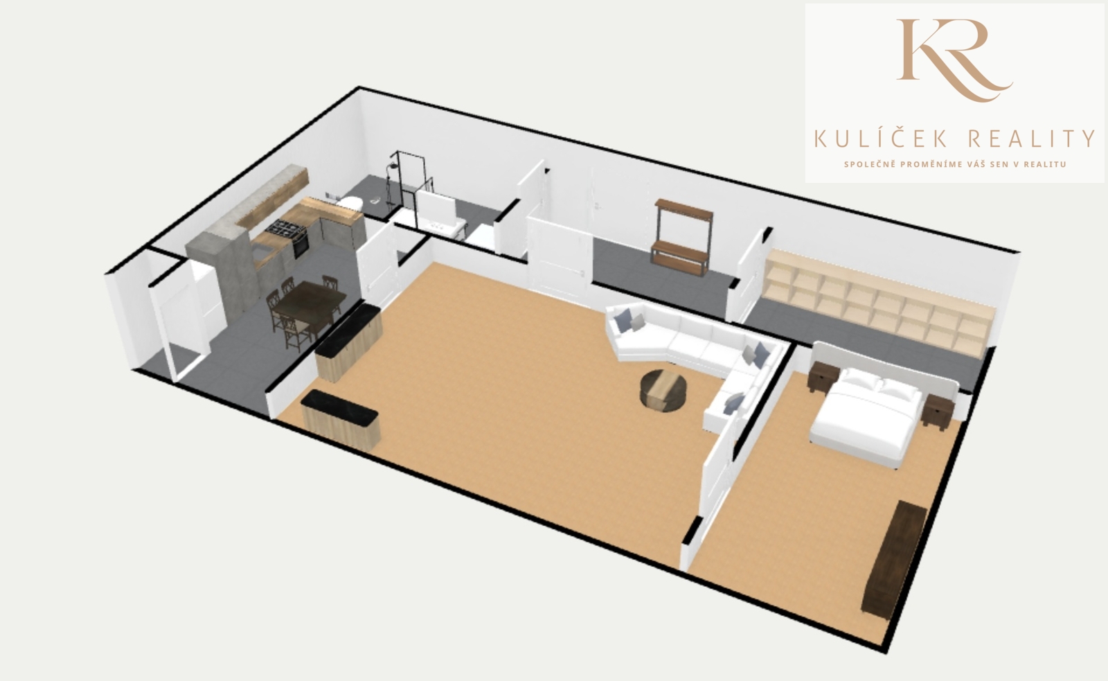 KULÍČEK Reality - Prodej bytu - 3D půdorys I.