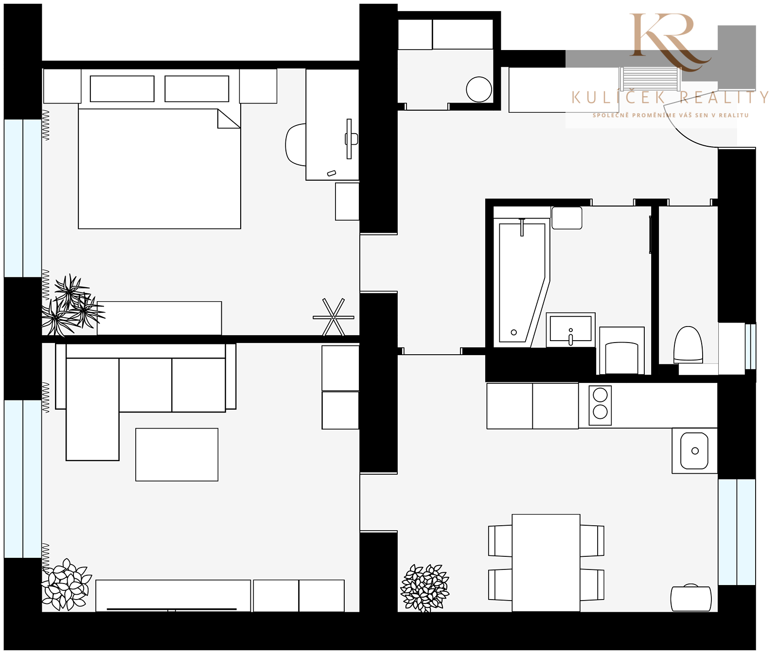 KULÍČEK Reality - Prodej bytu - Půdorys 2D