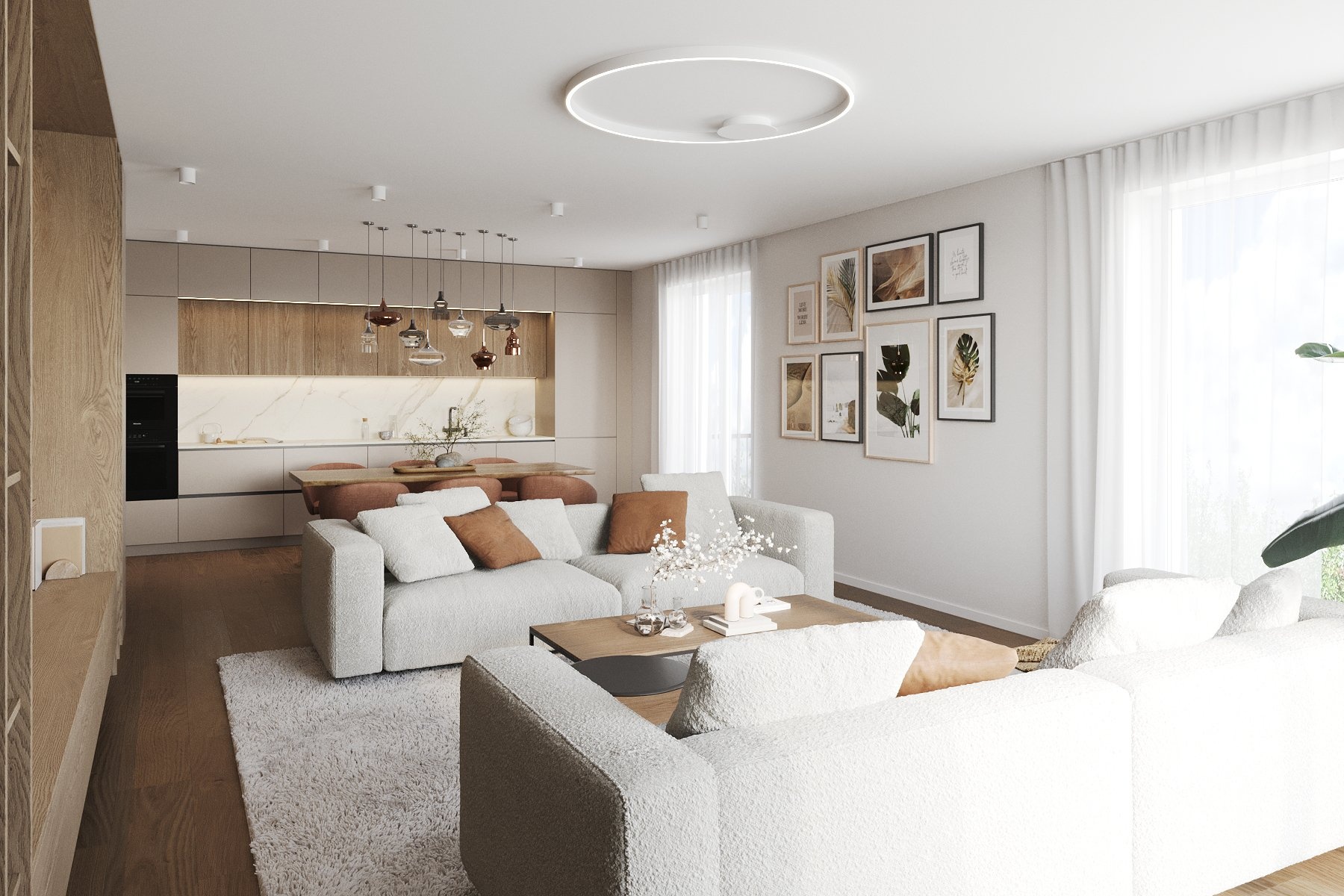 Byt c?.3 Dispozice 4+KK Obytny? prostor c)