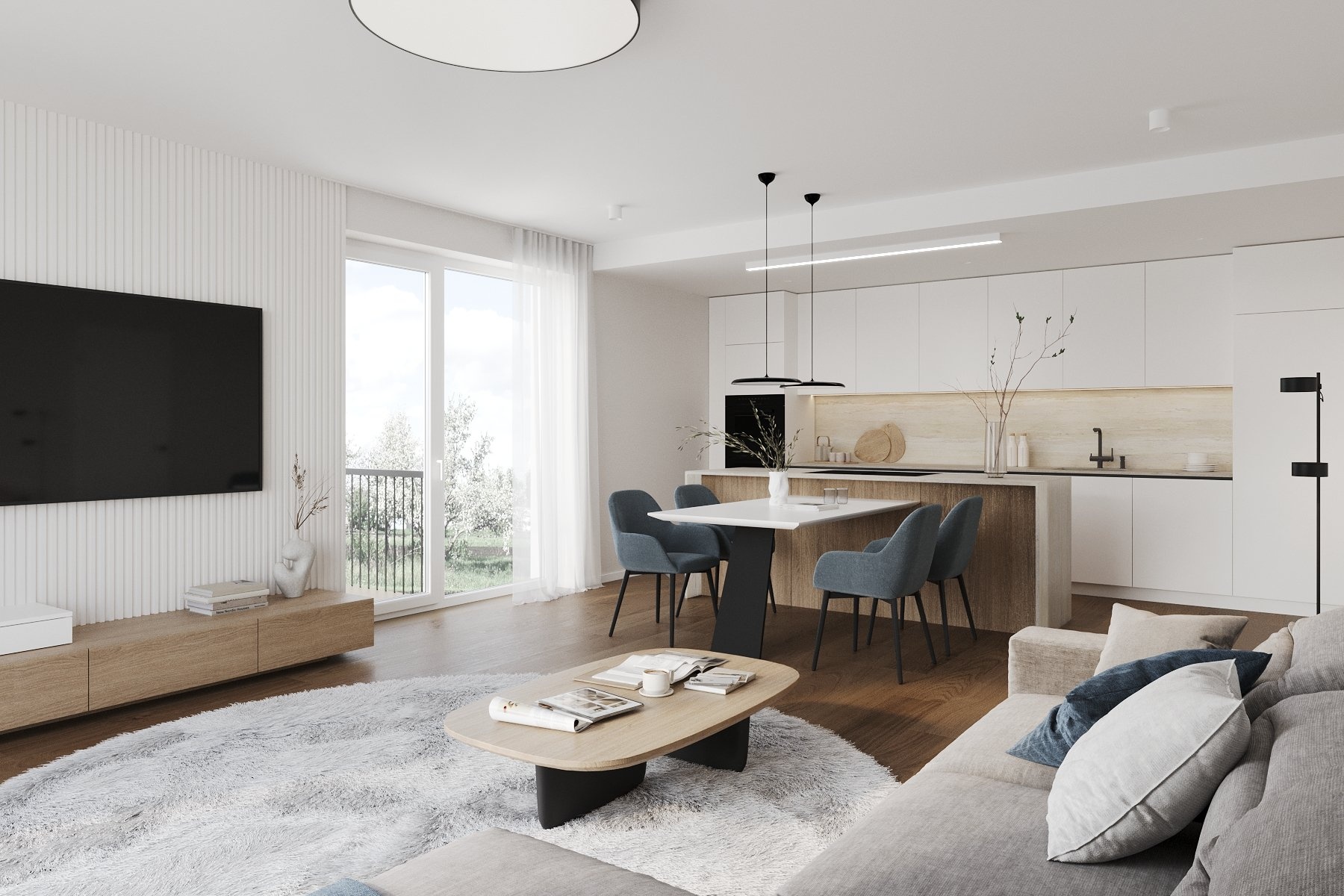 Byt c?.2 Dispozice 2+KK obytny? prostor  b)