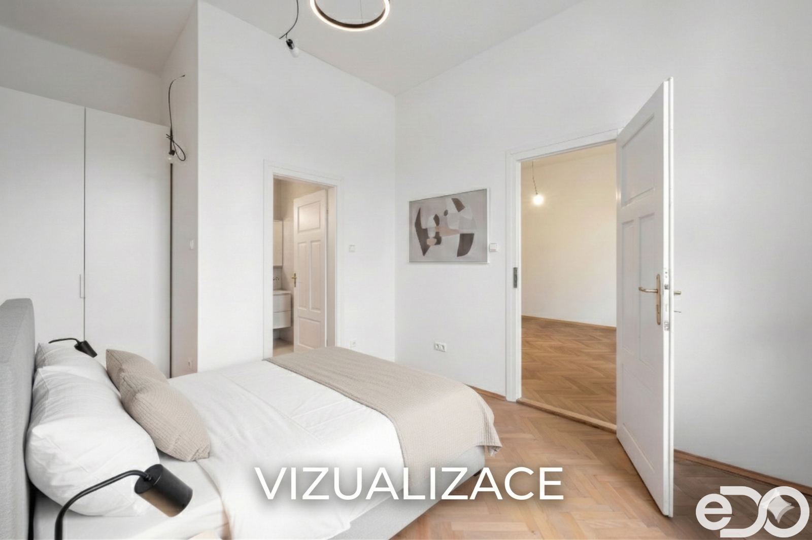 vizualizace ložnice ve 2kk