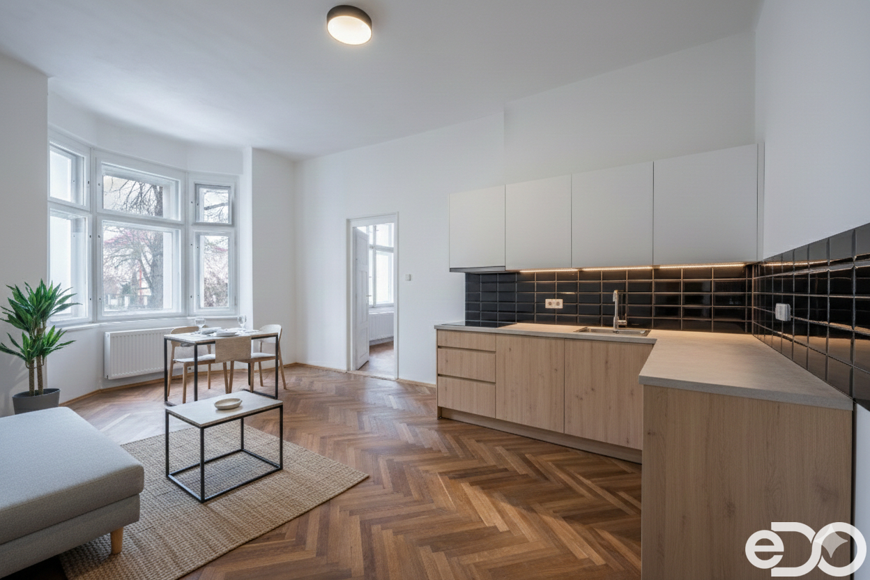 VIZUALIZACE pokoje s kuchyní ve 2kk