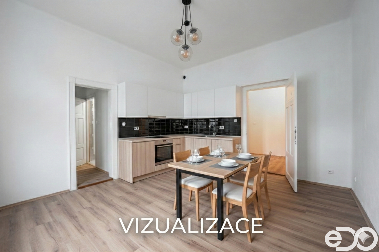 vizaualizace kuchyně ve 2kk