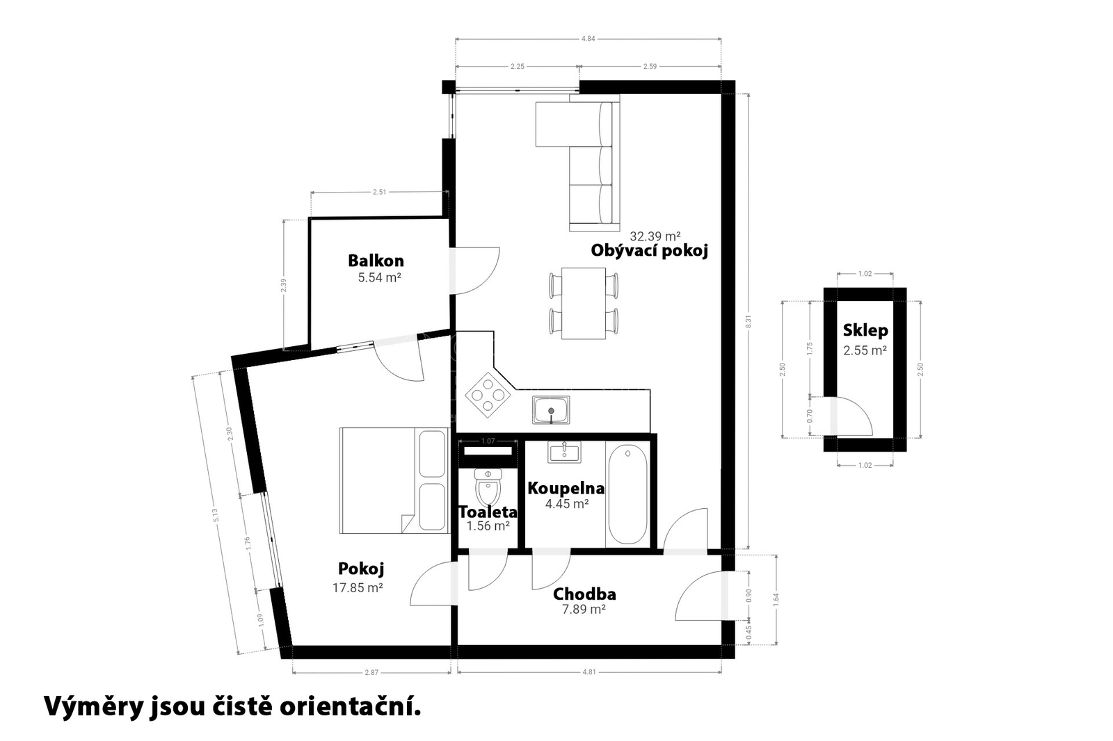 Pronájem bytu 2+kk Praha 25 600 Kč za měsíc, foto 3