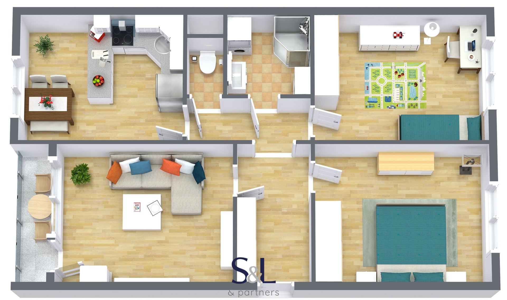 3+1 vy?chodni? - 1. Floor - 3D Floor Plan