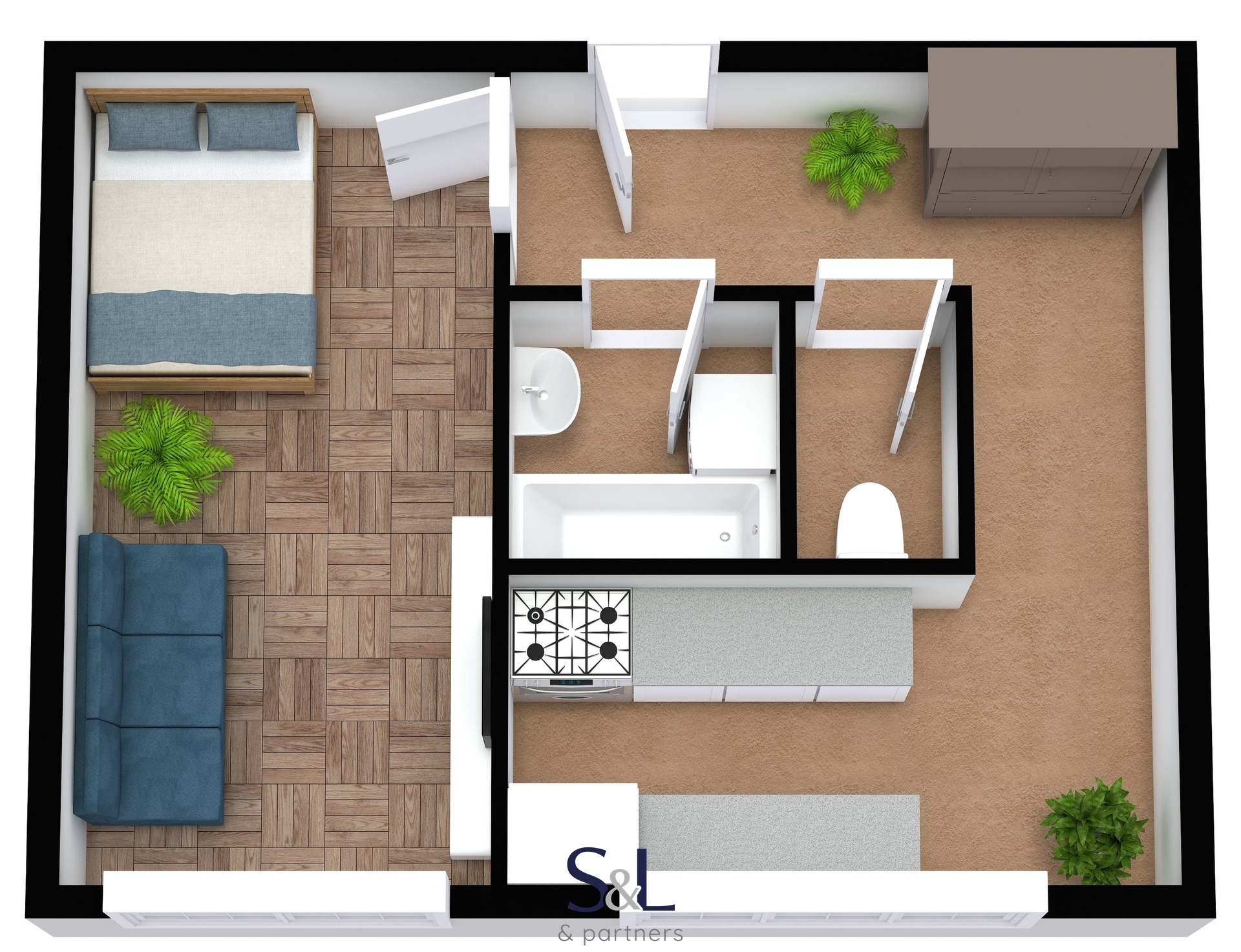 1+1 Kladno Vitry - 3D - 1. Floor - Image