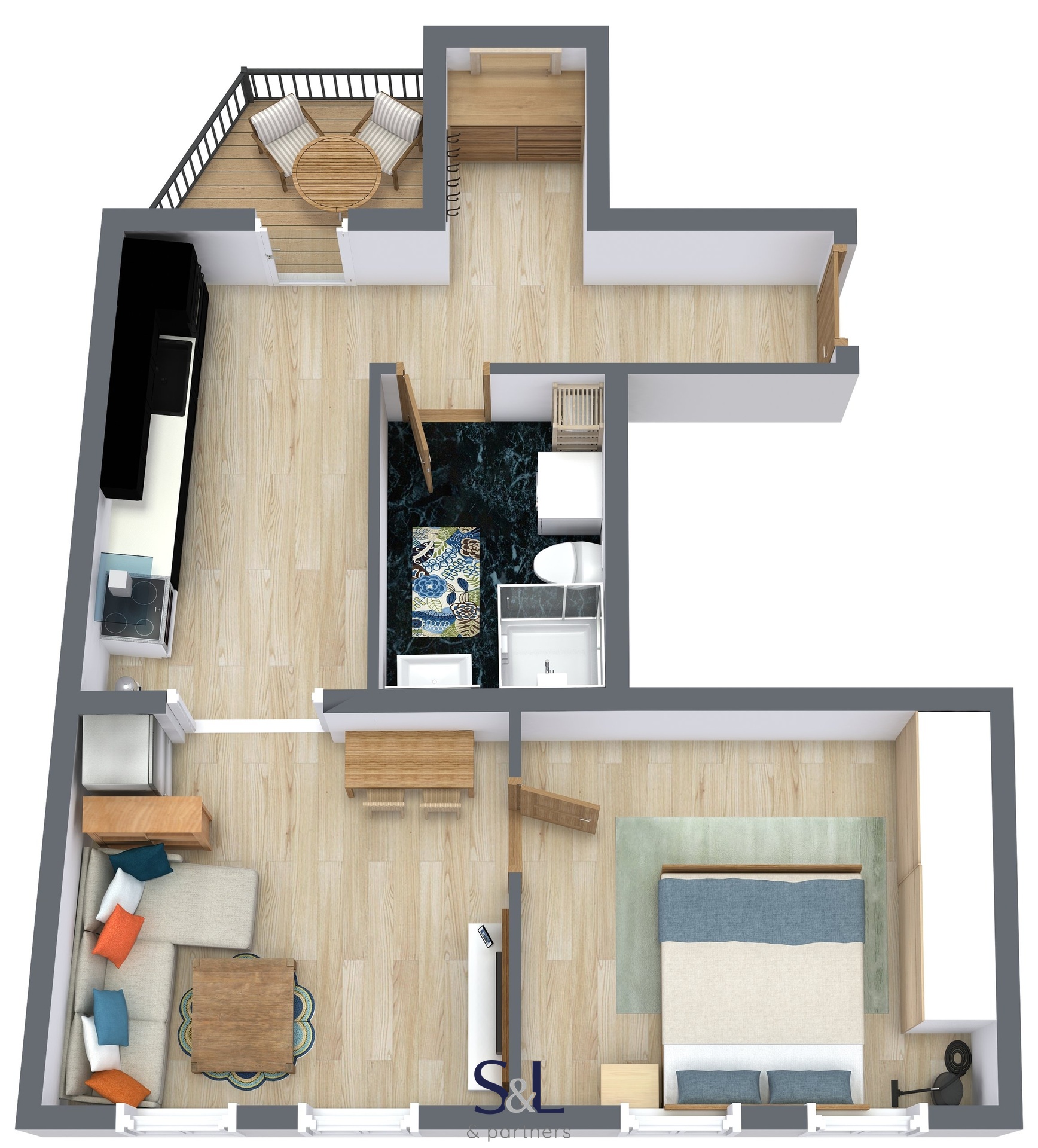Chrastava - Krausz - 1. Floor - 3D Floor Plan