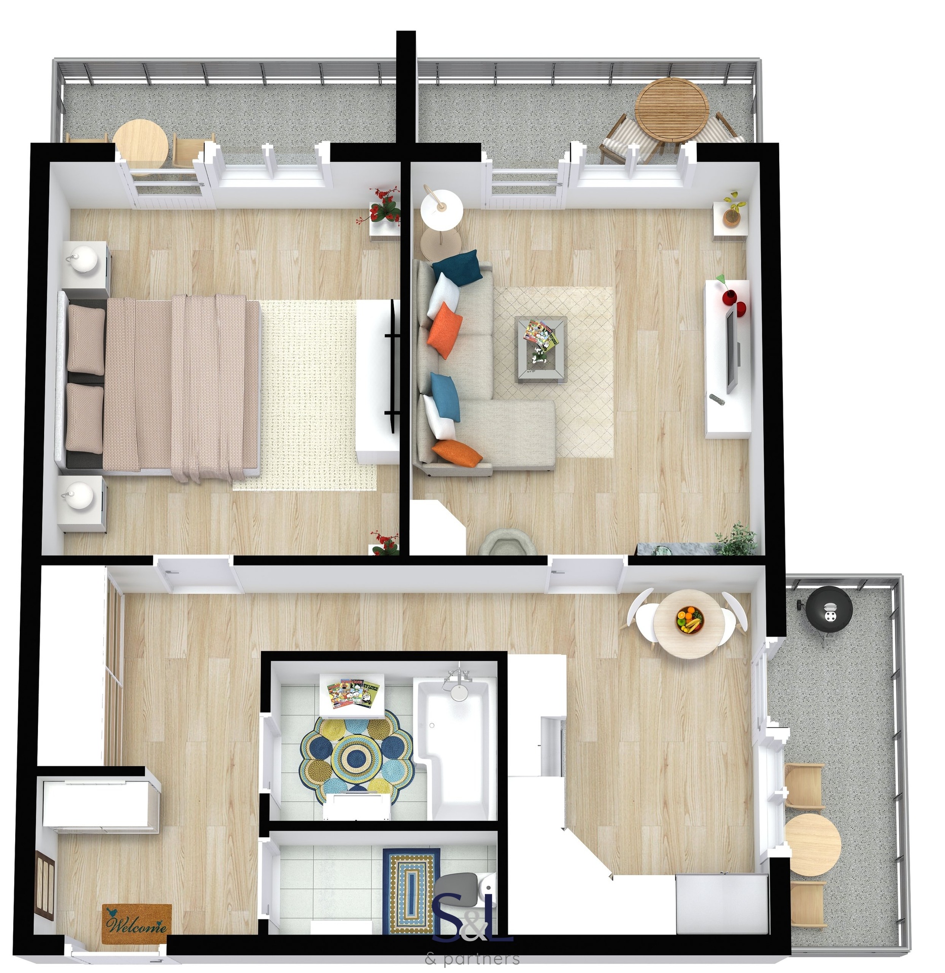 NB Svojsi?kova 2KK - 3D - 1. Floor - Image