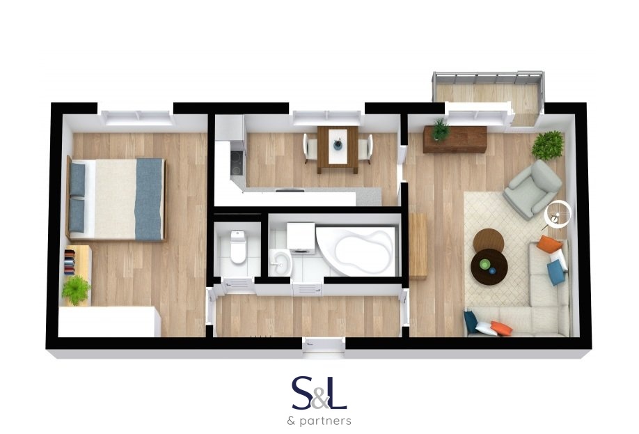 Duchcovská 2+1 - 3D - 1. Floor - Image