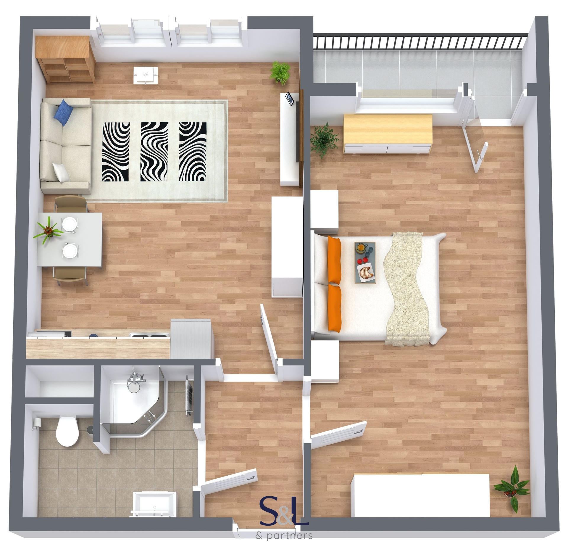 CL - Jachymovska - 1. Floor - 3D Floor Plan