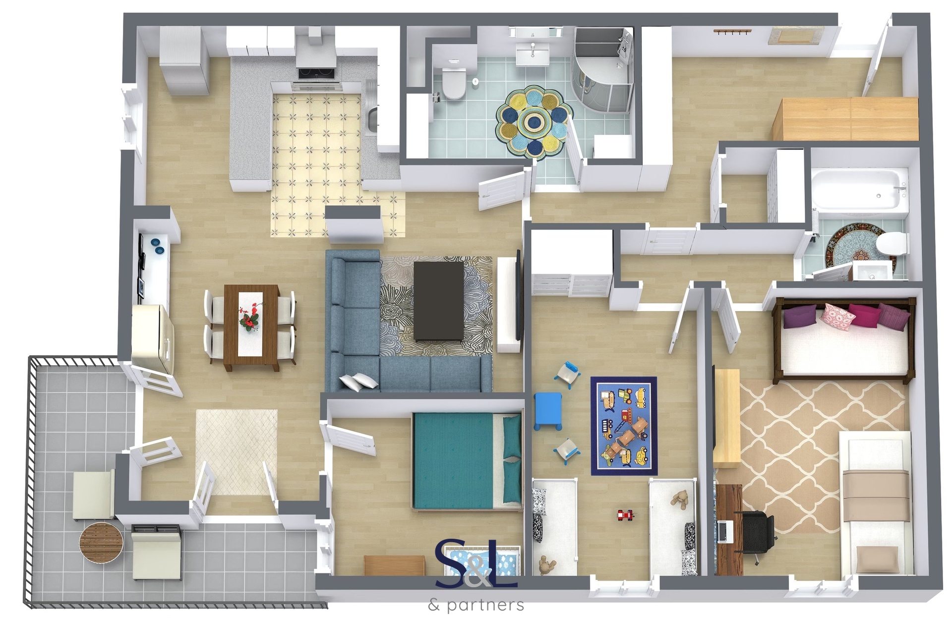 Martin-Praha - 1. Floor - 3D Floor Plan