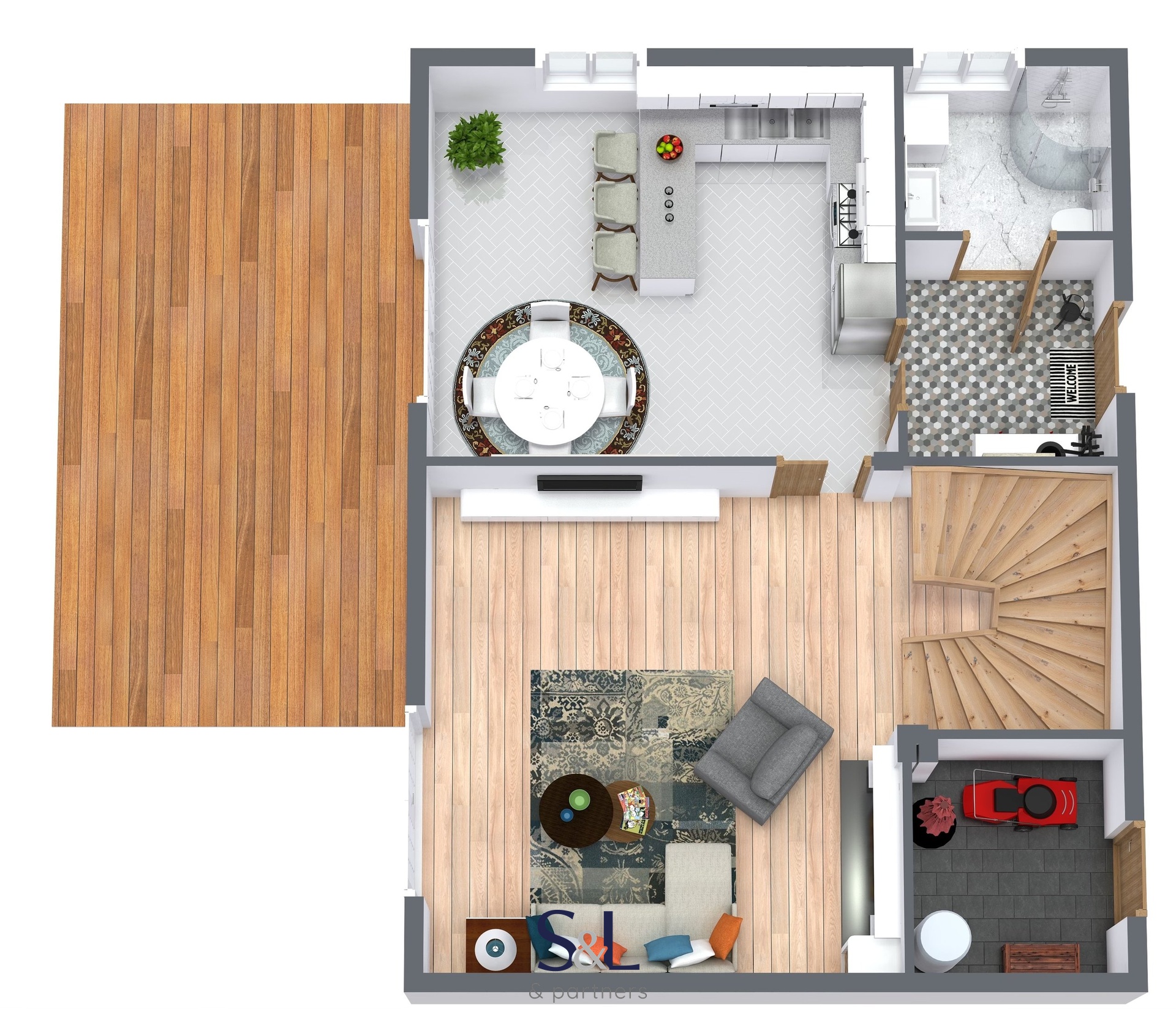 Volfartice - 1. Floor - 3D Floor Plan 4