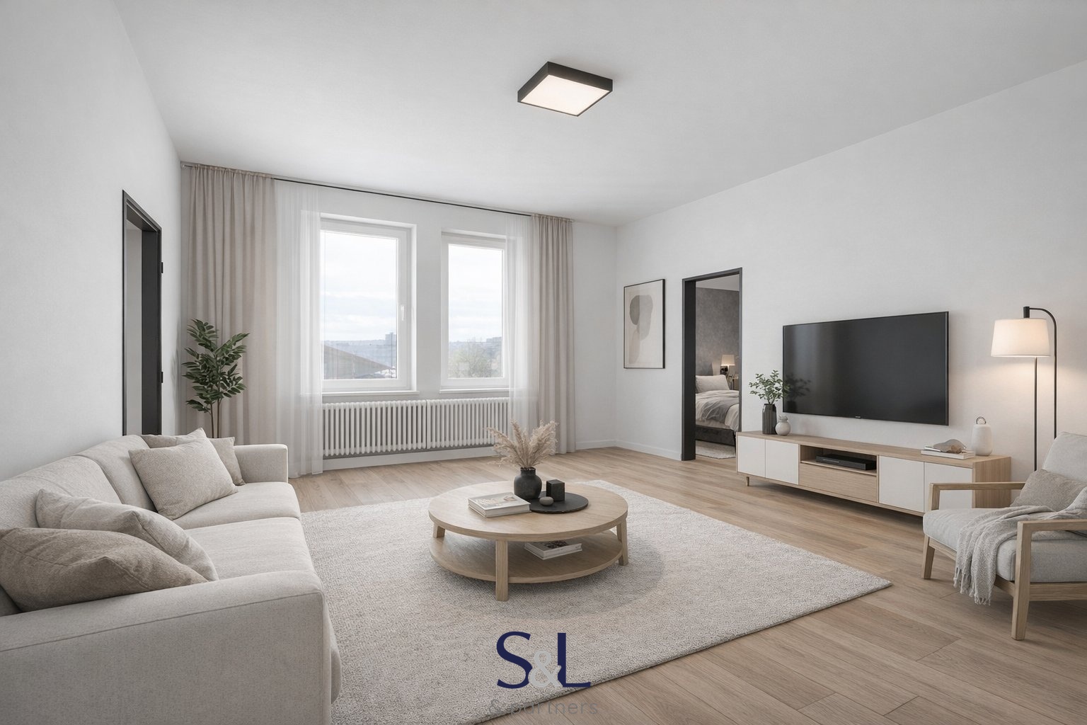 Vizualizace obývacího pokoje