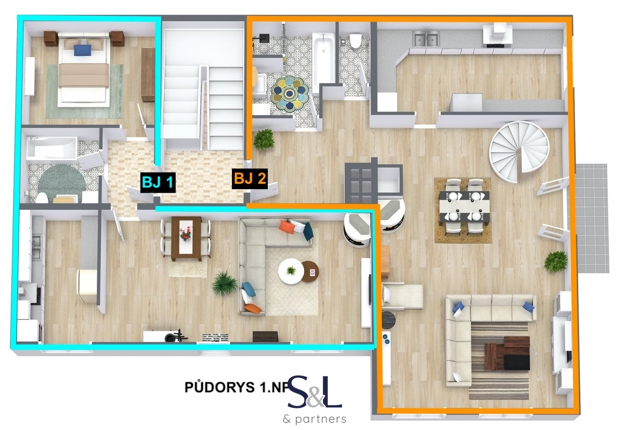 elezny? Brod - RD - 1. Floor - 3D Floor Plan