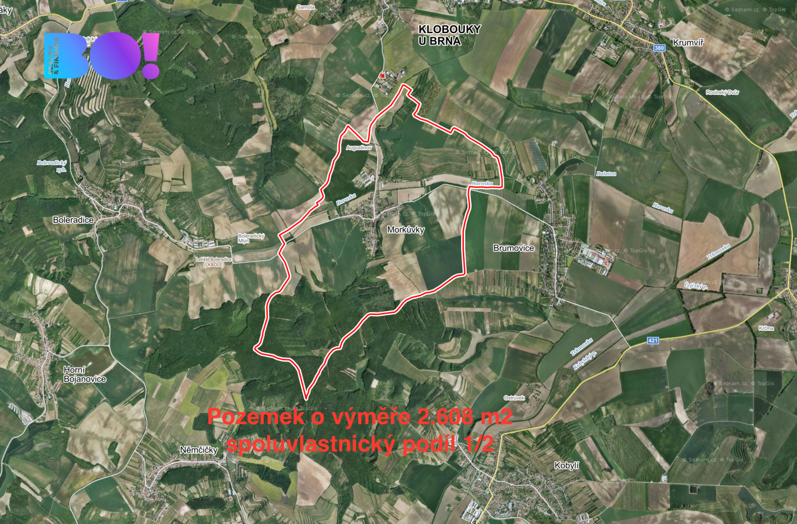 Prodej zemědělské půdy, 1 304 m² Morkůvky (okres Břeclav), obrázek 1