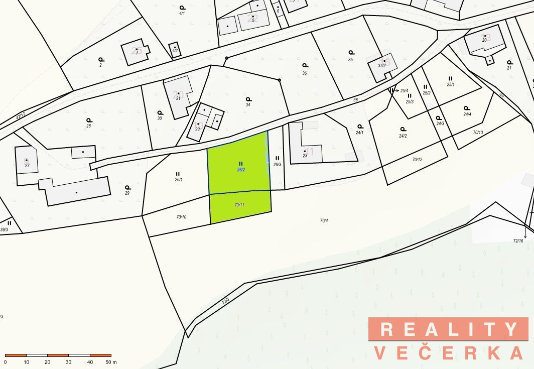 kat mapa druhý pozemek